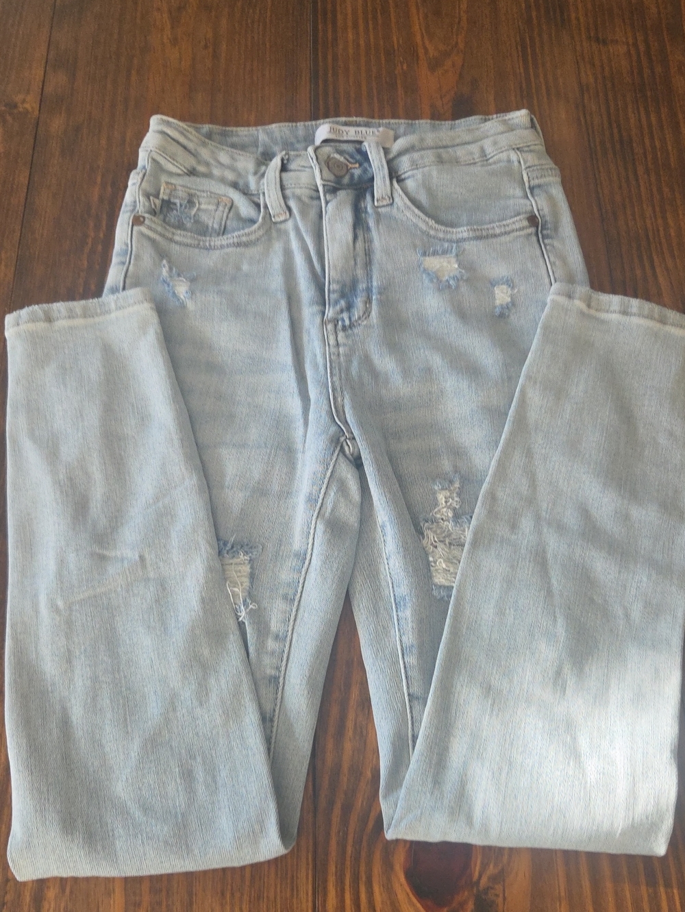 Judy Blue Light Wash Distressed Women's Jeans